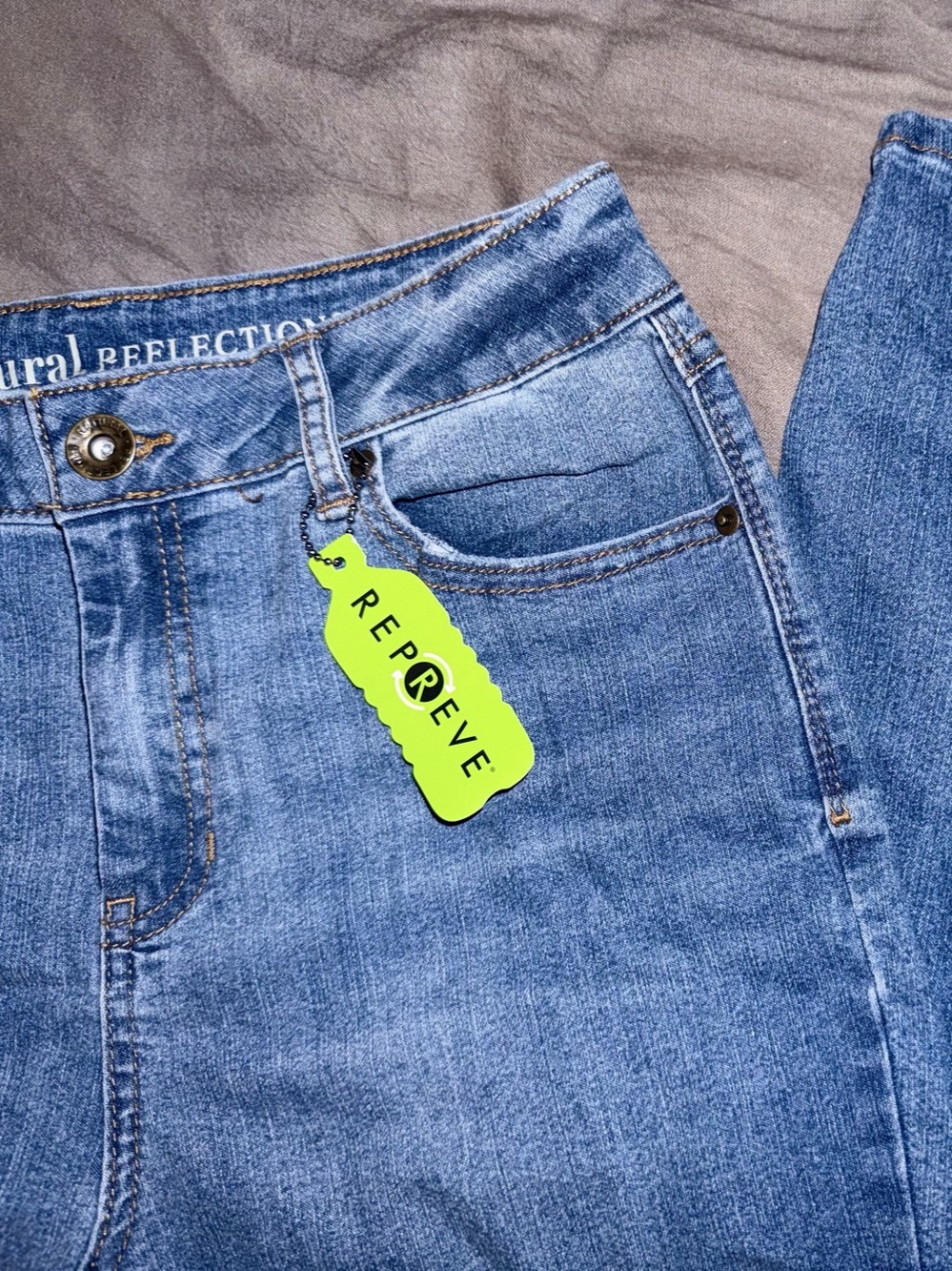 Natural Reflections Straight Leg Jeans in Blue Waist 10 NWT